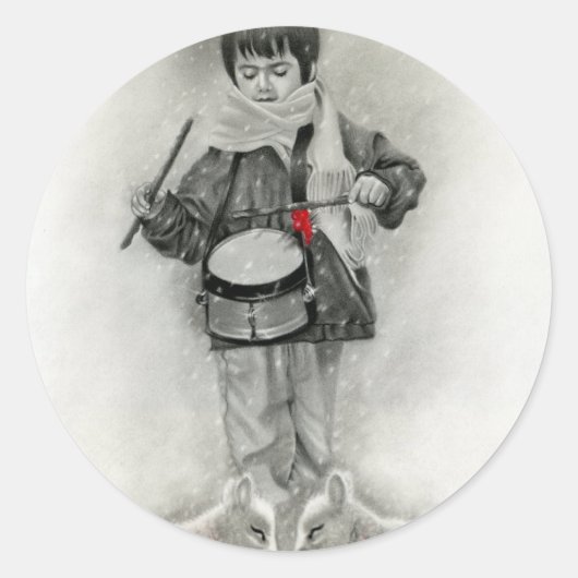 Kleine drummer jongen Sticker (Voorkant)