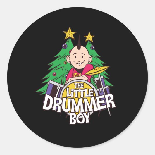 Kleine drummer ronde sticker (Voorkant)