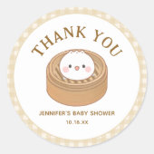 Kleine Dumpling Baby Shower Bedankt Ronde Sticker (Voorkant)