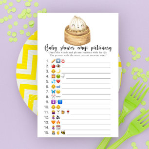 Kleine Dumpling baby shower Emoji Pictionary spel