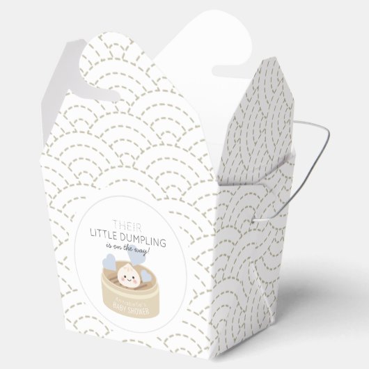 Kleine Dumpling Blue Baby shower Favor Box Bedankdoosjes (Geopend)