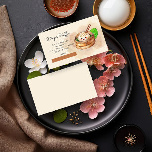 Kleine Dumpling Kwai Baby shower Luier Raffle Informatiekaartje
