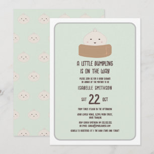 Kleine dumpling op weg naar groen Baby shower Kaart