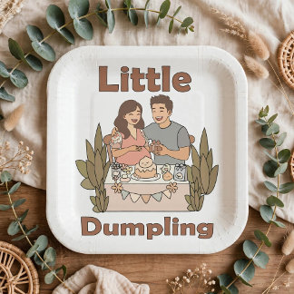 Kleine Dumpling Schattige Aankomende Ouders Baby S Papieren Bordje