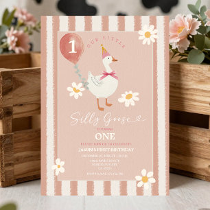 Kleine Dwaze Gans Daisy Meisje 1e Verjaardag Kaart