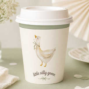 Kleine dwaze Gans Salie Groen Lint Verjaardag Papieren Bekers