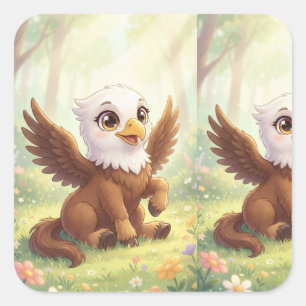 Kleine Eagorse in Bloei Vierkante Sticker