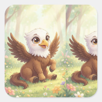 Kleine Eagorse in Bloei Vierkante Sticker