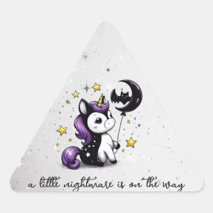 Kleine Eenhoorn Baby shower Driehoek Sticker