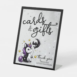 Kleine Eenhoorn Baby shower Kaarten & Geschenken Reclamebord Met Voetstuk