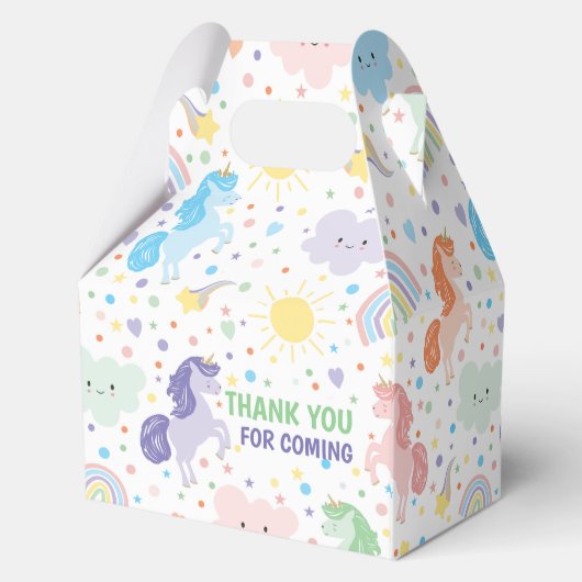 kleine eenhoorns partij cadeau doos gunst. bedankdoosjes (Achterkant)