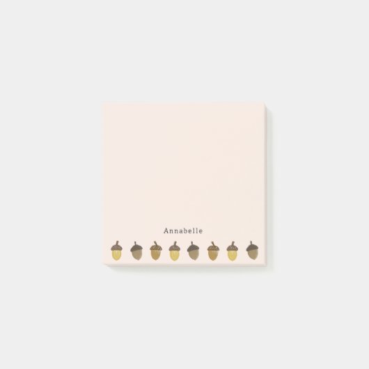 Kleine eikels met gepersonaliseerde naam post-it® notes (Voorkant)