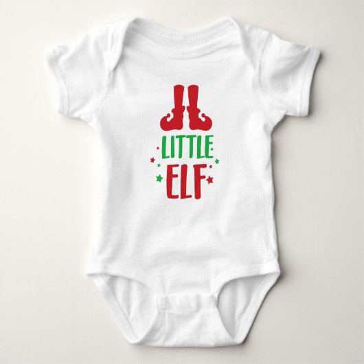 Kleine Elf, Elf Shoes, Sterren, Kerstmis, Kerstmis Romper (Voorkant)