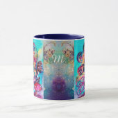 Kleine Elf paddenstoelen Fantasy Pink Monogram Mok (Midden)
