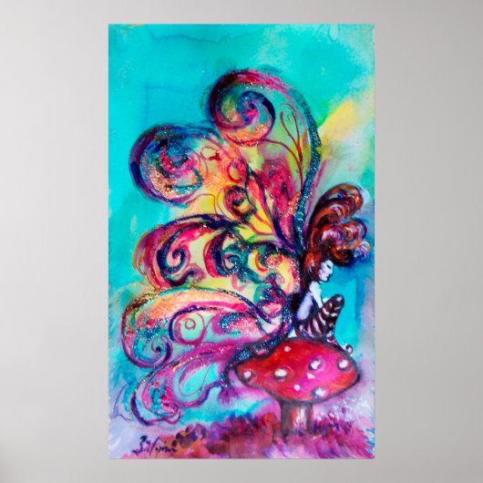 Kleine Elf paddenstoelen Poster (Voorkant)