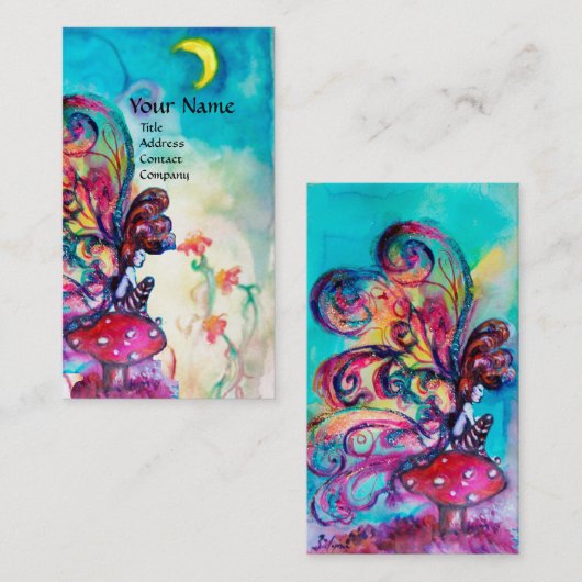Kleine Elf paddenstoelen Visitekaartje (Voorkant / Achterkant)