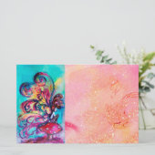 KLEINE ELF VAN MUSHROMEN IN GOUDE PINKSPARKLEN BRIEFPAPIER (Staand voorkant)