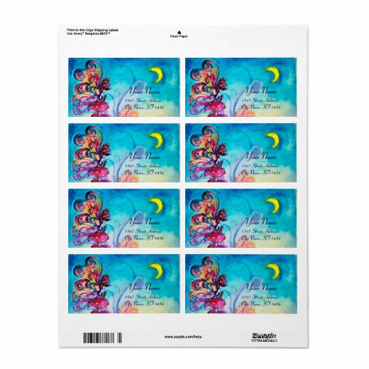 KLEINE ELF VAN MUSHROOMEN ETIKET (Full Sheet)