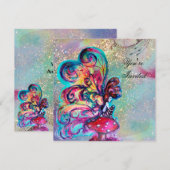 KLEINE ELF VAN MUSHROOMEN, roze gele blauwe glans Kaart (Voorkant / Achterkant)