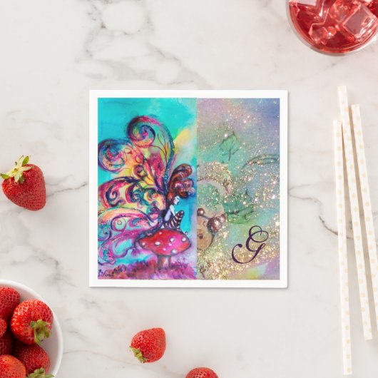 KLEINE ELF VAN MUSHROOMS MONOGRAM SERVETTEN (Insitu)