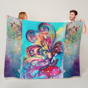 KLEINE ELF VAN MUSHROOMS Pink Blue Fantasy Fleece Deken