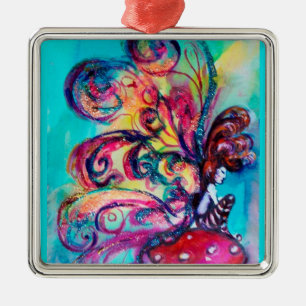 KLEINE ELF VAN MUSHROOMS VIBRANT RUBY METALEN ORNAMENT