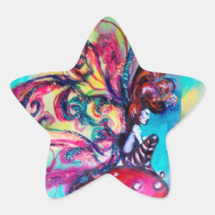 Kleine Elf van paddenstoelen Star Ster Sticker