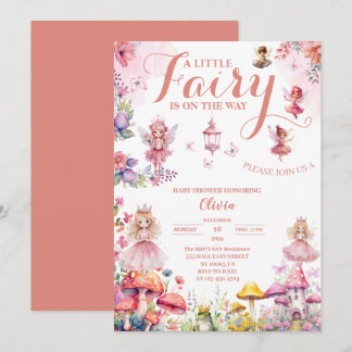 Kleine elfje baby shower Bush rozen Bloemenroze Kaart