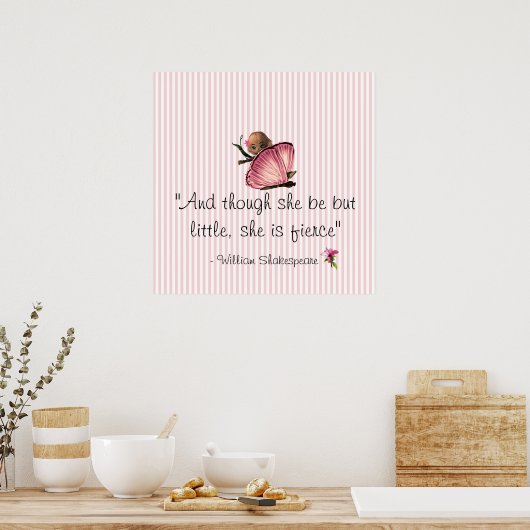Kleine en doornhaaide Poster met roze streep (Keuken)