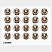 Kleine Enge Kind Met Grote Ogen Chibi Ronde Sticker (Vel)