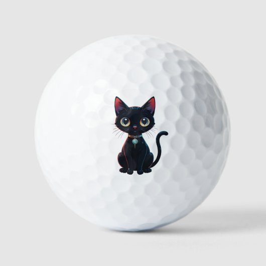 Kleine enge zwarte kat golfballen (Voorkant)