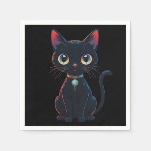 Kleine enge zwarte kat servet
