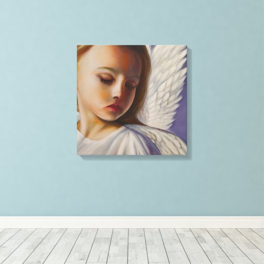  kleine engel kind canvas afdruk (Insitu (Houten vloer))