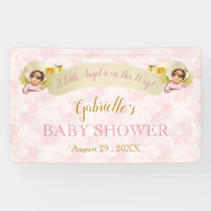 Kleine engel roze goud meisje spandoek