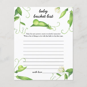 Kleine erwt baby shower - Baby bucket list