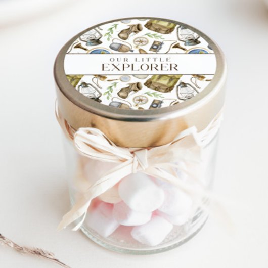 Kleine Explorer Neutrale Custom Favor Ronde Sticker