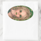 Kleine fee ovale sticker (Tas)
