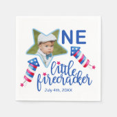 Kleine Firecracker 1e verjaardag servetten (Voorkant)