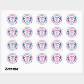 Kleine Firecracker 4 juli Verjaardag Dank U Ronde Sticker (Vel)