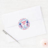 Kleine Firecracker 4 juli Verjaardag Dank U Ronde Sticker (Envelop)