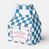 Kleine Firecracker 4th van 1 juli Verjaardag Bedankdoosjes (Voorkant Zijde)