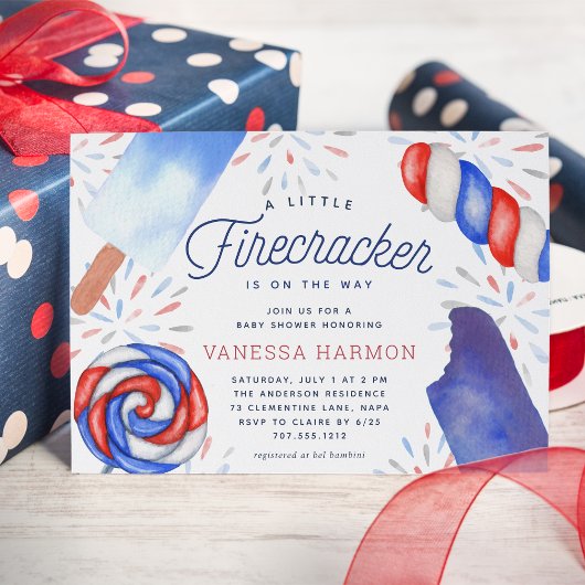Kleine Firecracker | Baby shower van de zomer Kaart