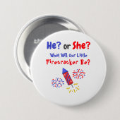 Kleine Firecracker Geslacht Ronde Button 7,6 Cm (Voorkant /achterkant)