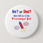 Kleine Firecracker Geslacht Ronde Button 7,6 Cm (Voorkant)