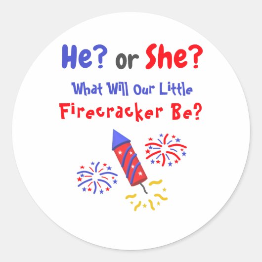 Kleine Firecracker Geslacht Ronde Sticker (Voorkant)