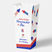 Kleine Firecracker is een eerste verjaardag 4 juli Bedankdoosjes (Voorkant)