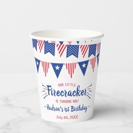 Kleine Firecracker op 4 juli 1991 Papieren Bekers (Achterkant)