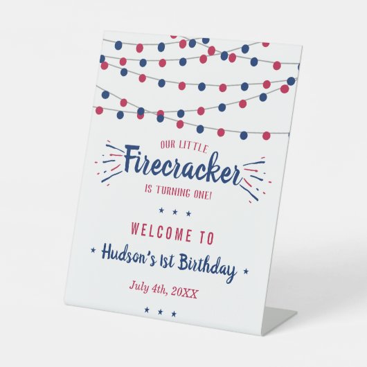 Kleine Firecracker op 4 juli 1991 Reclamebord Met Voetstuk (Voorkant)