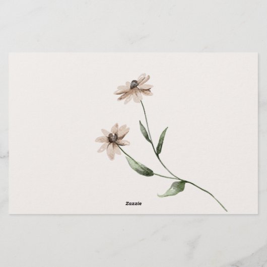 kleine flora Datum nacht ideaal Shower Game Briefpapier (Achterkant)