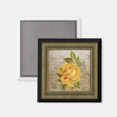 Kleine  Floral Print Yellow Magnet Magneet (Voorkant / Achterkant)